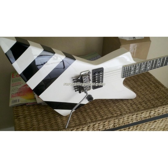 Boris Dommenget Matthias Jabs Scorpions Brite White EX Electric Guitar Floyd Rose Tremolo Split Diamond Inlay, Chrome Hardware