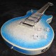 Ace Frehley Metallic Blue Big Sparkle P Electric Guitar 3 Aluminum Humbucker Pickups Lightening Bolt Inlay Grover Tuner Chrome Hardware