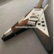 Gibson Brown Burst Flying V Electric Guitar Long Maestro Vibrola Tailpiece Tremolo Bridge Humbucker Pickups Tuilp Tuners Chrome Hardware