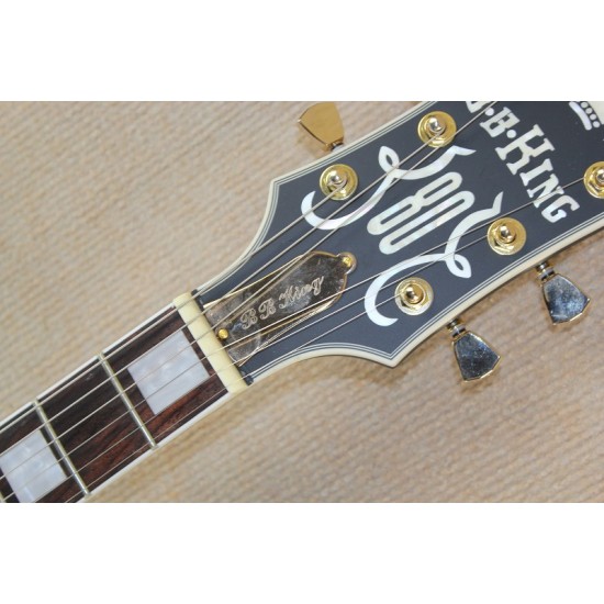 In Stock 80th Anniversary B.B King Satin Black Semi Hollow Body Jazz ES 335 Electric Guitar Double Output Jacks Varitone 5 Way Switch Gold Hardware