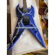 Zakk Wylde Dimebag Darrell Blue Lightning Pantera Warhammer Electric Guitar China EMG Pickups Floyd Rose Tremolo Black Hardware