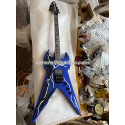 Zakk Wylde Dimebag Darrell Blue Lightning Pantera Warhammer Electric Guitar China EMG Pickups Floyd Rose Tremolo Black Hardware