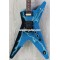 Washburn Dimebag Darrell Dime DimeBolt Dean From Hell Blue Lightning Electric Guitar Dot Inlay Floyd Rose Tremolo Bridge Whammy Bar Locking Nut Chrome Grover Tuners