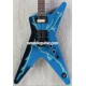 Washburn Dimebag Darrell Dime DimeBolt Dean From Hell Blue Lightning Electric Guitar Dot Inlay Floyd Rose Tremolo Bridge Whammy Bar Locking Nut Chrome Grover Tuners