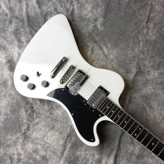 Free Shipping! RD Style White Explorer Electric Guitar Flying F-hole Headstock, Schaller Tuners, Block Inlay, Chrome Hardware