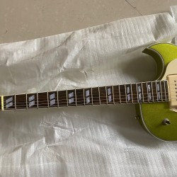 Custom Shop ES 295 Memphis Scotty Moore Metallic Green Gold Hollow Body Electric Guitar Double F Holes, White P90 Pickups, Trapeze Tailpiece