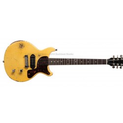 Keith Richard Heavy Relic Junior DC TV Yellow Cream Electric Guitar Black P-90 Dog Ear Pickup, Red Tortoiseshell Pickguard, Wrap Arround Tailpiece, Vintage Tuners