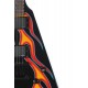 Metallic James Hetfield JH-1 Hot Rod Flying V Red Flames Electric Guitar "M" Ninja Star Inlay, China EMG Pickups, Black Hardware