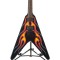 Metallic James Hetfield JH-1 Hot Rod Flying V Red Flames Electric Guitar "M" Ninja Star Inlay, China EMG Pickups, Black Hardware