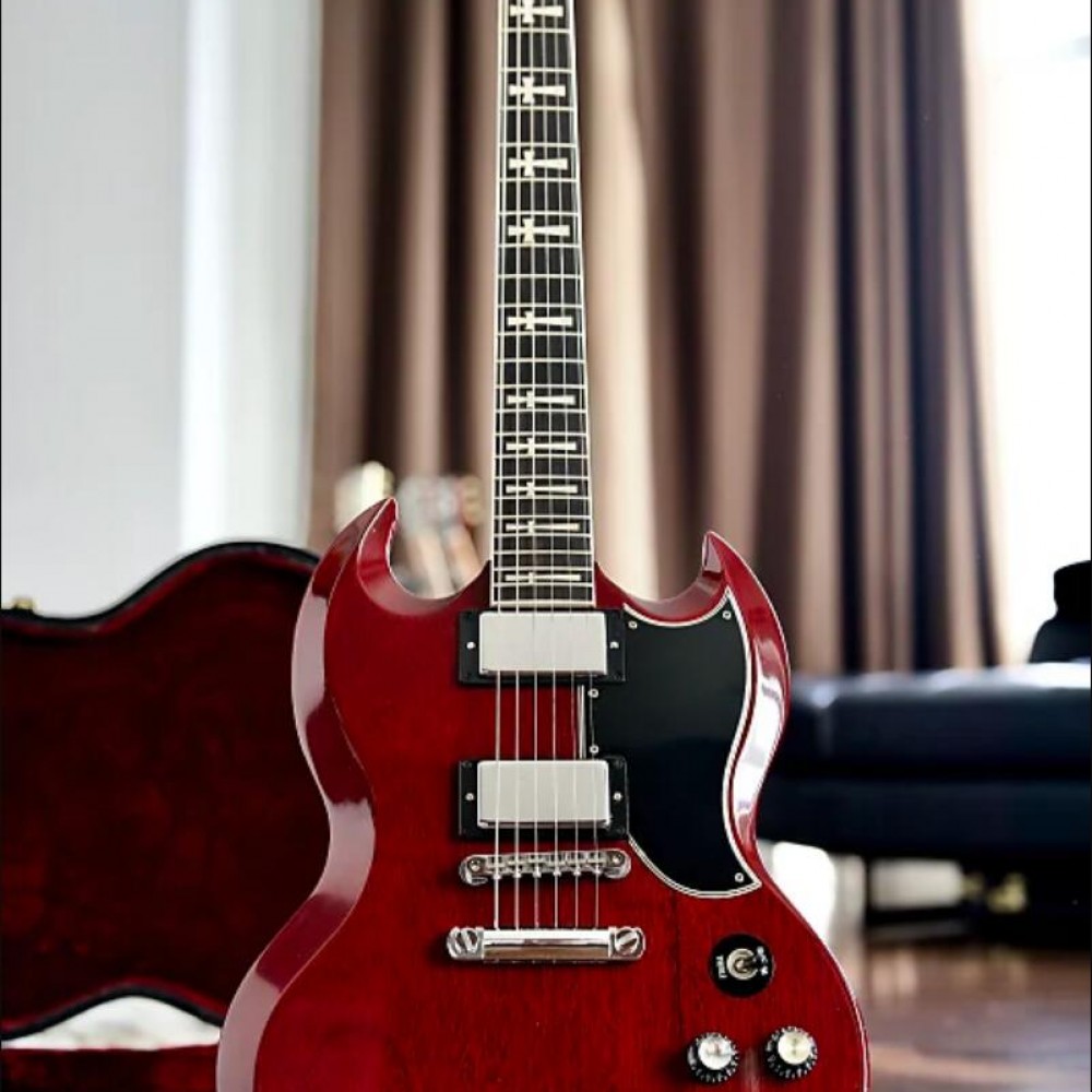 Gibson Tony Iommi 2001 Wine Red SG Electric Guitar Iron Dark Fingerboard Cross Inlay Grover Tuners Chorme Hardware