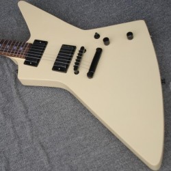 Heavy Metal James Hetfield Signature Guitar Cream White Explorer Electric Guitars EET FUK Fingerboard Inlay, China EMG Pickups, Black Hardware