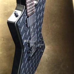 LTD JH-2 James Hetfield Matte Black Diamond Plate Explorer Electric Guitar Ninja Star Inlay China EMG Pickups Black Hardware