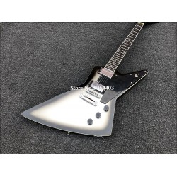 Custom Silver Burst Explo Electric Guitar Dot Inlay, Chrome Hardware, Black Speed Knobs