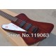 Custom 4 Strings Fire Thunderbird Nikki XX Signature Wine Red Flame Maple Top Electric Bass Guitar EMG Pickups Black Hardware