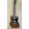 In Stock Satin Walnut Brown SG Electric Guitar Pearl Trapezoid inlay Tuilp Tuners Ship out in 3 Days Chrome Hardware