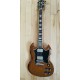 In Stock Satin Walnut Brown SG Electric Guitar Pearl Trapezoid inlay Tuilp Tuners Ship out in 3 Days Chrome Hardware