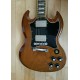 In Stock Satin Walnut Brown SG Electric Guitar Pearl Trapezoid inlay Tuilp Tuners Ship out in 3 Days Chrome Hardware