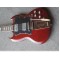 Collector Angus Young Wine Red SG Electric Guitar Engraved Lyre Long Vibrola Maestro tremolo, Pearl trapezoid inlay, Tuilp Tuners, Chrome Hardware