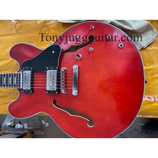 Custom Relic Eric Clapton Crossroads Matte Red 35 Electric Guitar One Piece Neck Cream Body Binding ABR-1 Little Pin Bridge Grover Tuners Chrome Hardware