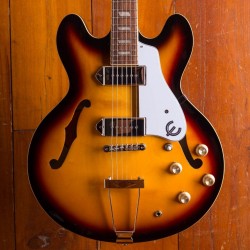 John Lennon Casi 335 Tobacco Sunburst Archtop Electric Guitar Alnico P90 Dog Ear Pickups, Semi Hollow Body, Double F Holes, Metal Trapeze Tailpiece