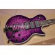 Custom Shop Trans Purple Quilted Maple Top Electric Guitar Bigs Birdge, Flame MOP Fingerboard Inlay, 3 Humbucker Pickups, Chrome Hardware