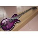 Custom Shop Trans Purple Quilted Maple Top Electric Guitar Bigs Birdge, Flame MOP Fingerboard Inlay, 3 Humbucker Pickups, Chrome Hardware