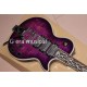 Custom Shop Trans Purple Quilted Maple Top Electric Guitar Bigs Birdge, Flame MOP Fingerboard Inlay, 3 Humbucker Pickups, Chrome Hardware