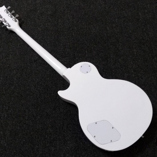 Kill Switch Buckethead Alpine White Electric Guitar Red Arcade Button Baritone Neck 24 Jumbo Frets No inlay Chrome Hardware Grover Tuners