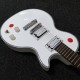 Kill Switch Buckethead Alpine White Electric Guitar Red Arcade Button Baritone Neck 24 Jumbo Frets No inlay Chrome Hardware Grover Tuners