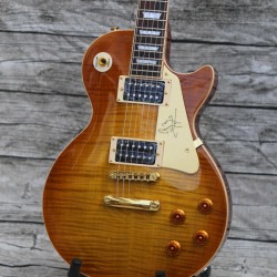 Custom 1959 Jimmy Page Number One JP No. 1 Cherry Sunburst Electric Guitar Little Pin Tone Pro Bridge, Flame Maple Top, Gold Grover Tuners