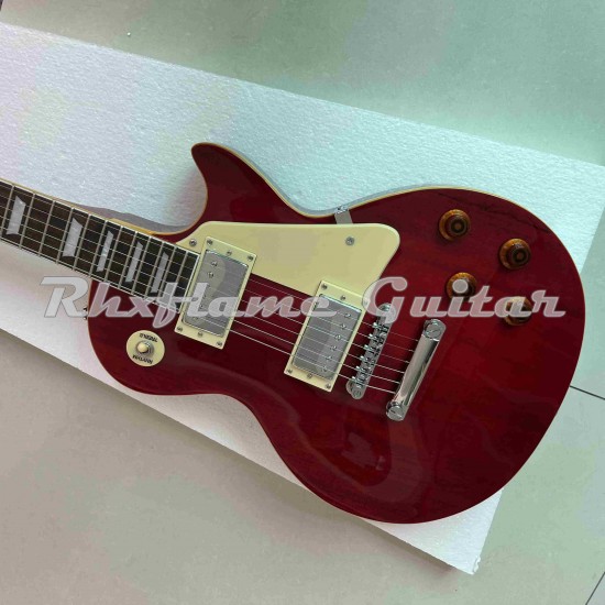 Clearance Eric Clapton Lucy Signature Red Crimson Vintage Electric Guitar Yellow Binding Grover Tuners Chrome Hardware