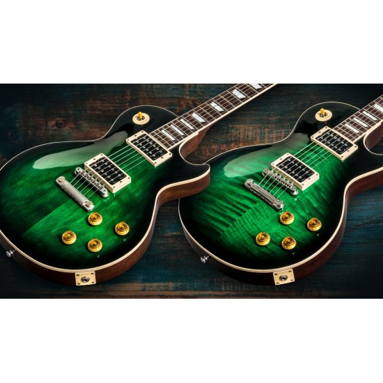 1959 Slash Anaconda Burst Flame Maple Top Green Electric Guitar Dark Brown Mahogany Body, Tuilp Tuners, Chibson Guitars