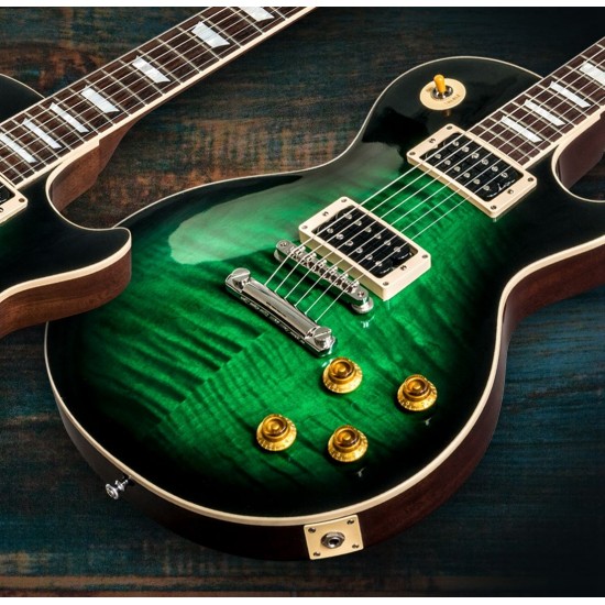 1959 Slash Anaconda Burst Flame Maple Top Green Electric Guitar Dark Brown Mahogany Body, Tuilp Tuners, Chibson Guitars