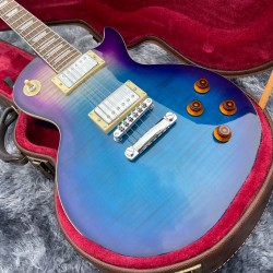 Custom Standard 1959 Flame Maple Top Purple / Blue Electric Guitar Axcess Neck Joint, Grover Tuners, Chrome Hardware, China Chibson Guitars