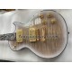 Custom Crimson Ice Gray Figured Maple Top Electric Guitar 3 Piece Flame Maple Neck Abalone Fire Inlay Grover Imperial Tuners Gold Hardware