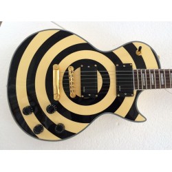 Zakk Wylde bullseye Black Cream Electric Guitar China EMG Active Pickups 9V Battery Box Upgraded Black Ring Switch Gold Hardware