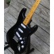 Custom David Gilmour Black Strat Ocaster Electric Guitar Black-Black-Black 3 Ply Pickguard, Yellow Neck, Vintage Tuners, Tremolo Bridge & Whammy Bar