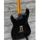 Custom David Gilmour Black Strat Ocaster Electric Guitar Black-Black-Black 3 Ply Pickguard, Yellow Neck, Vintage Tuners, Tremolo Bridge & Whammy Bar