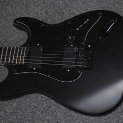 Custom Shop Jim Root Signature Matte Black Strat Electric Guitar Big Headstock, No Inlay Fingerboard, China EMG Pickups, Tremolo Bridge