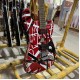 Edward Eddie Van Halen Heavy Relic Red Franken Strat Electric Guitar Black White Stripes Floyd Rose Tremolo Bridge Slanted Pickup Eye hook strap holders 1971 quarter