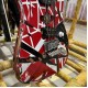 Edward Eddie Van Halen Heavy Relic Red Franken Strat Electric Guitar Black White Stripes Floyd Rose Tremolo Bridge Slanted Pickup Eye hook strap holders 1971 quarter