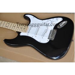 Custom Shop Eric Clapton Signature BLACKIE Black ST Strat Electric Guitar Maple Fingerboard, V Engrave Neck Plate, Vintage Tuenrs, White Pickguard