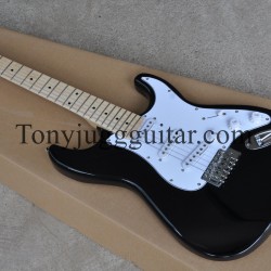 Custom Shop Eric Clapton Signature BLACKIE Black ST Strat Electric Guitar Maple Fingerboard, V Engrave Neck Plate, Vintage Tuenrs, White Pickguard