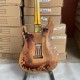 Rhxflame Stevie Ray Vaughan Tribute SRV #1 Heavy Relic Sunburst Strat Electric Guitar Alder Body Vintage Tuners Left Hand Tremolo Bridge Whammy Bar Gold Hardware