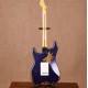 MasterBuilt Heavy Relic Metallic Blue Sparkle Strat Electric Guitar Vintage Tuners, Aged Chrome Hardware, Tremolo Bridge & Whammy Bar