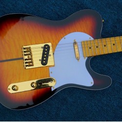 Custom Shop Merle Haggard Tuff Dog Tele TL Tobacco Sunburst Quilted Maple Top Electric Guitar Maple Neck & Fingerboard, Gold Hardware