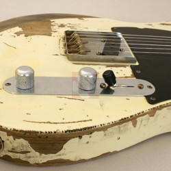 Custom Shop Jeff Beck Tribute Esquire Worn Blonde Tele Electric Guitar Heavy Relic Ash Body, Maple Neck & Fingerboard, Rounded Input Jack, 3 Saddle Bridge