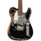 Masterbuilt Joe Strummer Signature Road Worn Black Over 3 Tone Sunburst Relic Tele Electric Guitar Alder Body, Maple Neck 3 Saddle Bridge, Black Pickguard