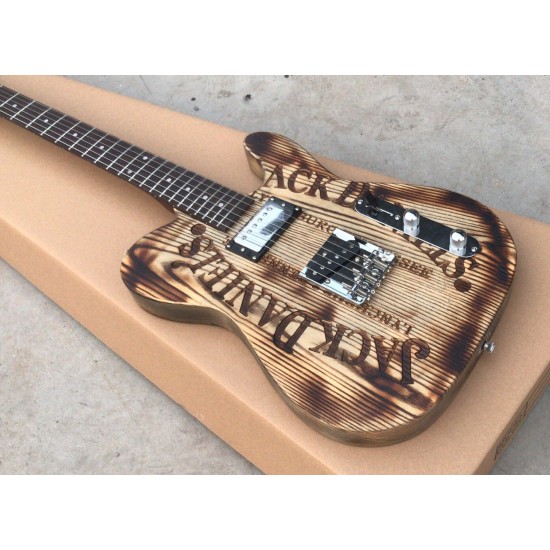 Custom Shop Satin Brown Tele Electric Guitar Ash Wood Body, Rosewood Neck & Fingerboard, Humbucker Neck Pickup, Chrome Hardware