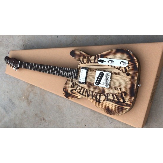 Custom Shop Satin Brown Tele Electric Guitar Ash Wood Body, Rosewood Neck & Fingerboard, Humbucker Neck Pickup, Chrome Hardware